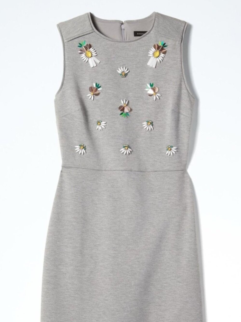 Banana Republic Gray Embellished Sleeveless Dress - 10